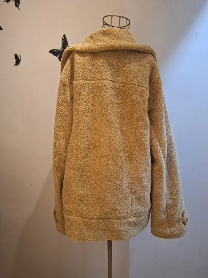 Veste en sherpa camel - photo numéro 3