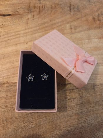 Boucles d’oreilles étoile bleues avec strass