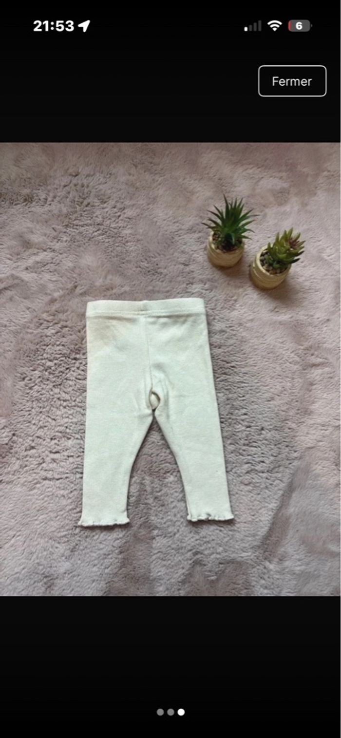 Leggings bébé 0-3 mois 🤍 Minnie Friends – côtelé, confortable - photo numéro 3