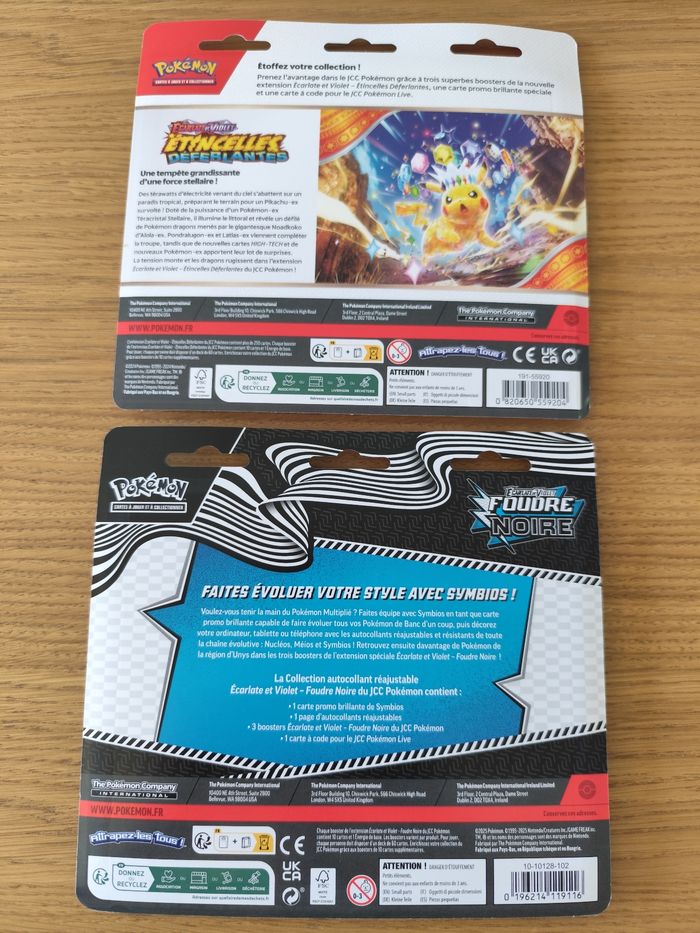 Lot tripack cartes Pokémon boosters etincelles déferlantes foudre noire - photo numéro 2