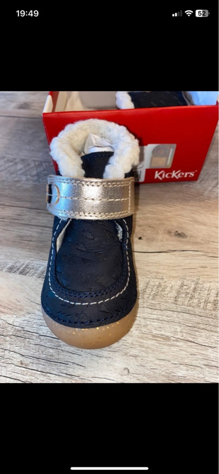 Bottines Kickers marine doublées fourrure T20 - photo numéro 4