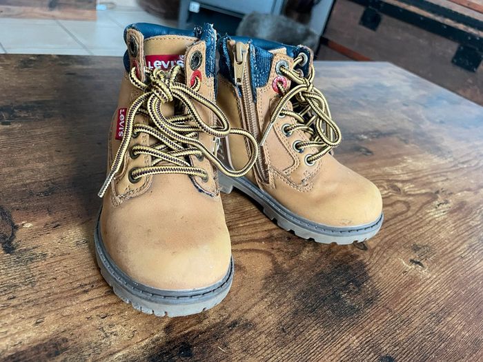 Boots / Bottines Levis en cuir marron - photo numéro 4