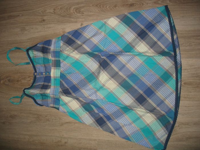 ROBE A BRETELLES ÉCOSSAIS BLEU "CACHE CACHE" - TAILLE 42 - n°21 - photo numéro 2