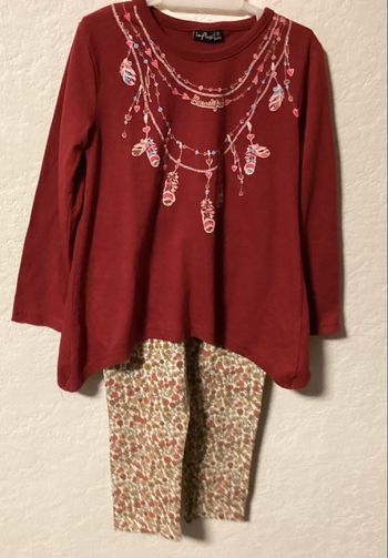 Ensemble teeshirt m.longues et leggings fleuri  5 ans