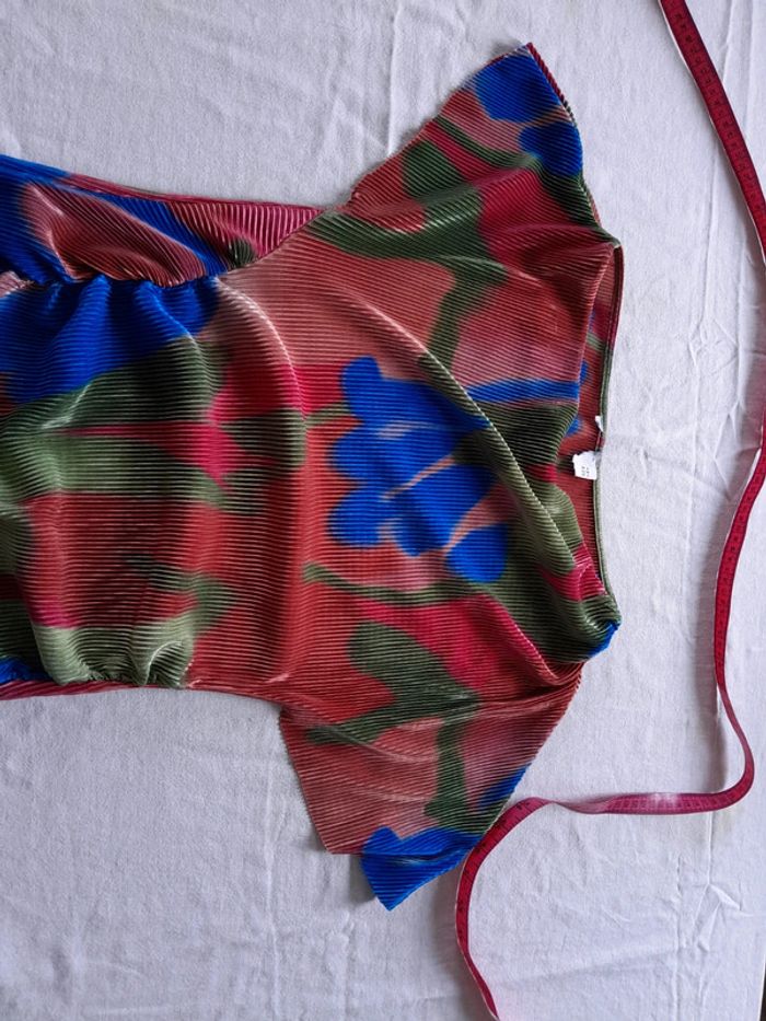 Jolie robe longue multicolore plissée moulante drapée Asos Design - photo numéro 9