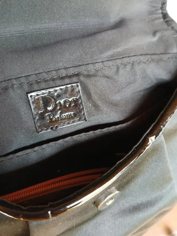 Trousse de toilette/ pochette en satin Christian Dior neuf noir authentique - photo numéro 3