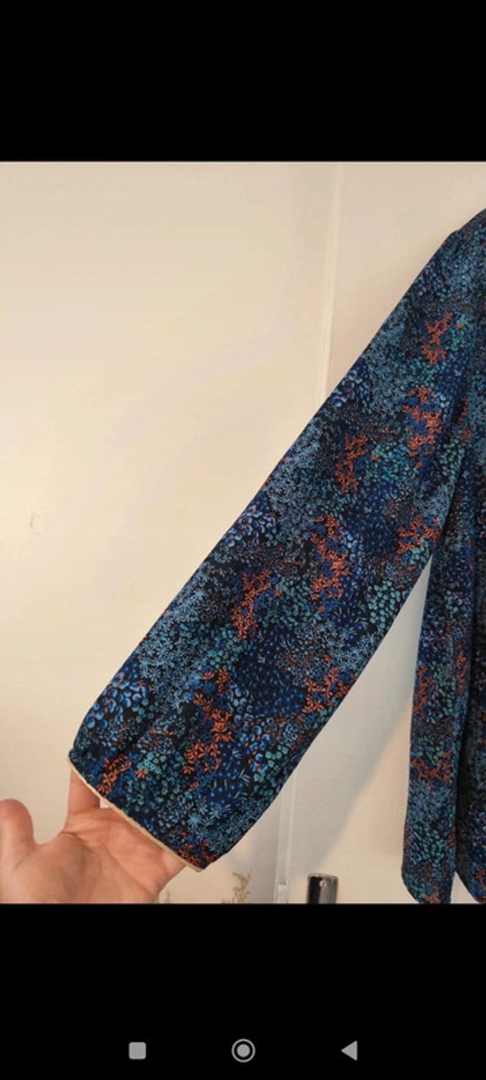 Blouse fluide bleu à motifs taille 50 - photo numéro 5