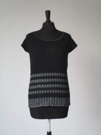 Pull MC noir & argenté Jac Jac 34/36 NEUF