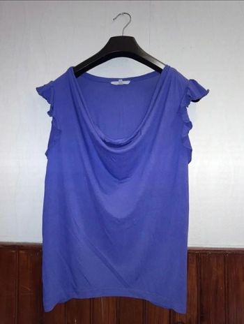 Blouse violet col bénitier Etam