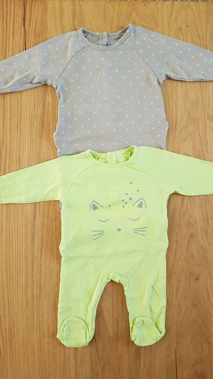 Lot 4 pyjamas grenouillères bébé 3 mois - photo numéro 3