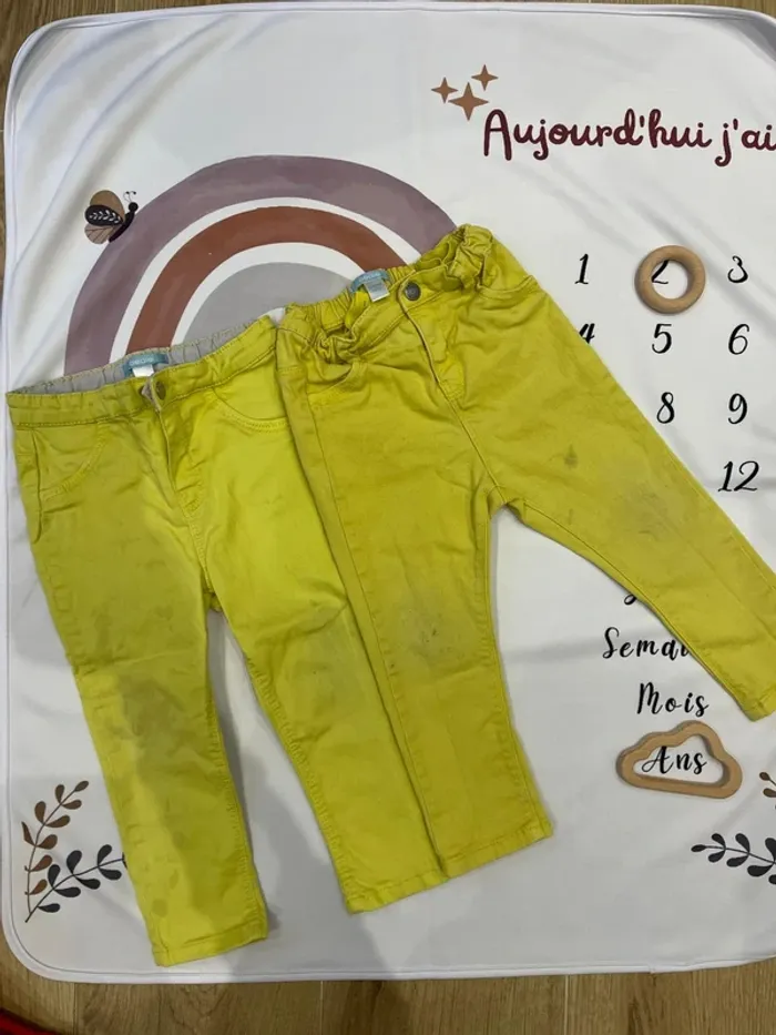 Lot 2 pantalons bébé fille Obaïbi