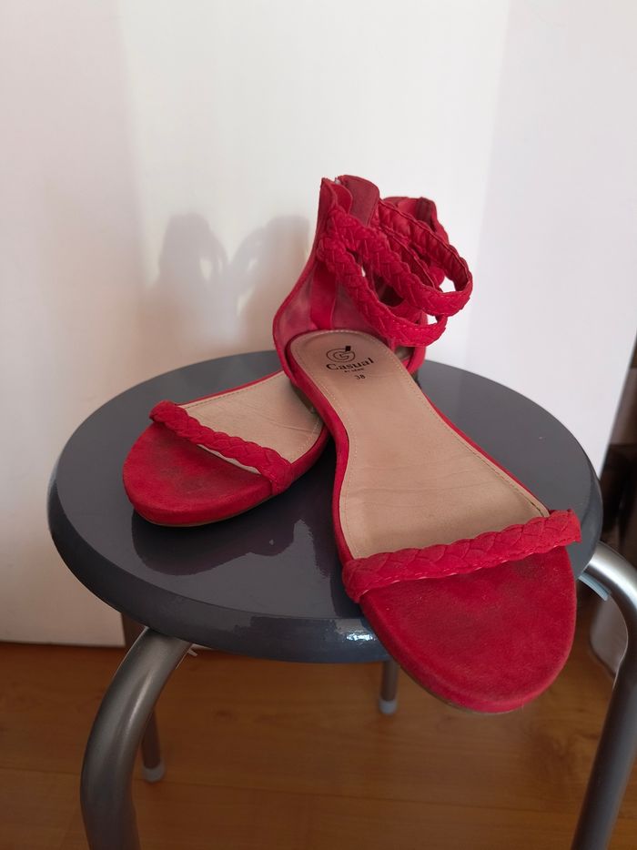 Sandales été femme rouge - photo numéro 3