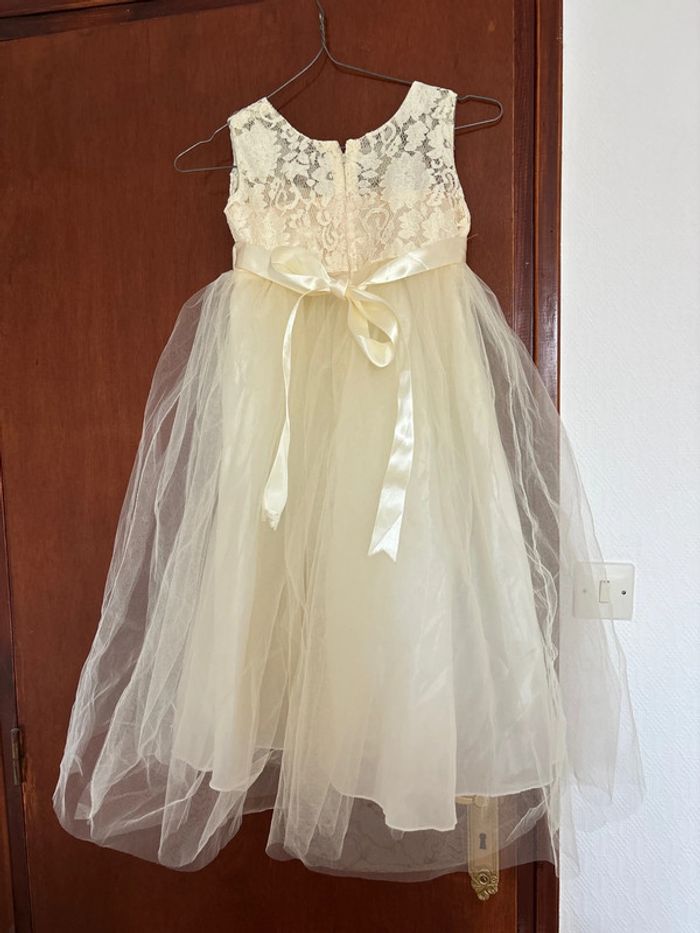 Robe crème tulle et dentelle - photo numéro 2