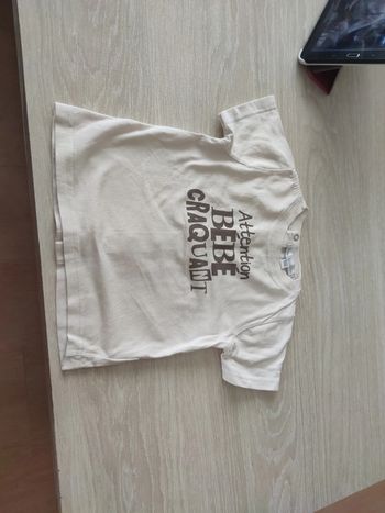 Tee shirt beige bébé craquant