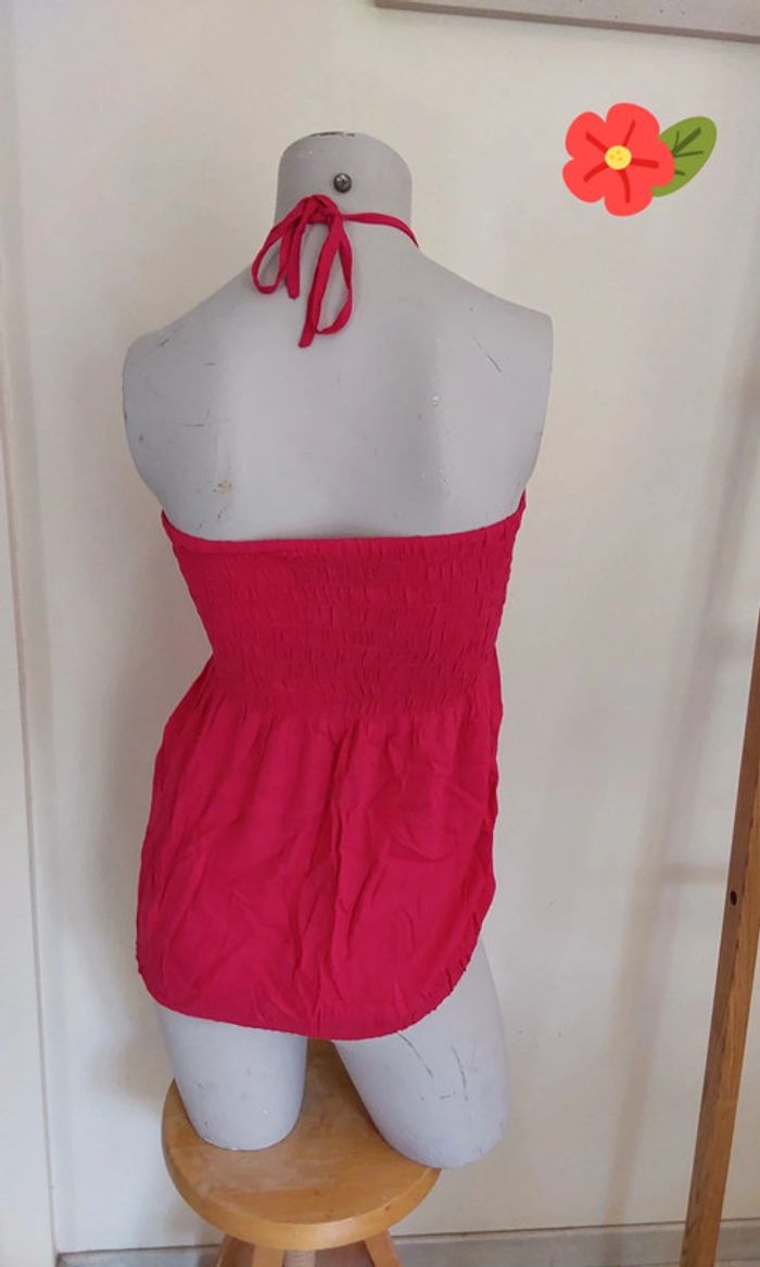 Bustier top épaules dénudées rose avec bretelles T 36 - photo numéro 4