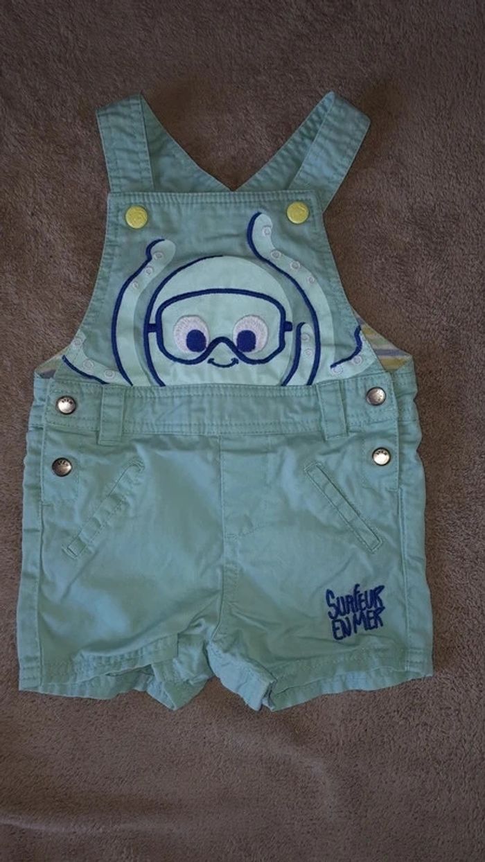 Salopette short garçon 6 mois Dpam