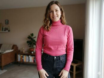 pull col roulé rose 80% soie Taille 2 Alain Manoukian neuf
