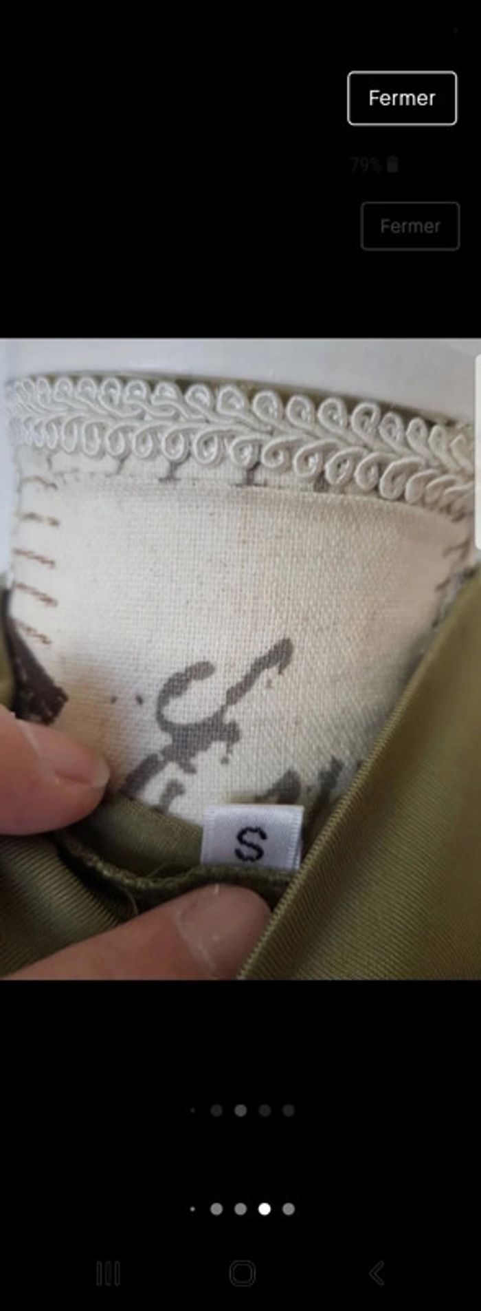 Robe satinée été kaki taille s - photo numéro 4