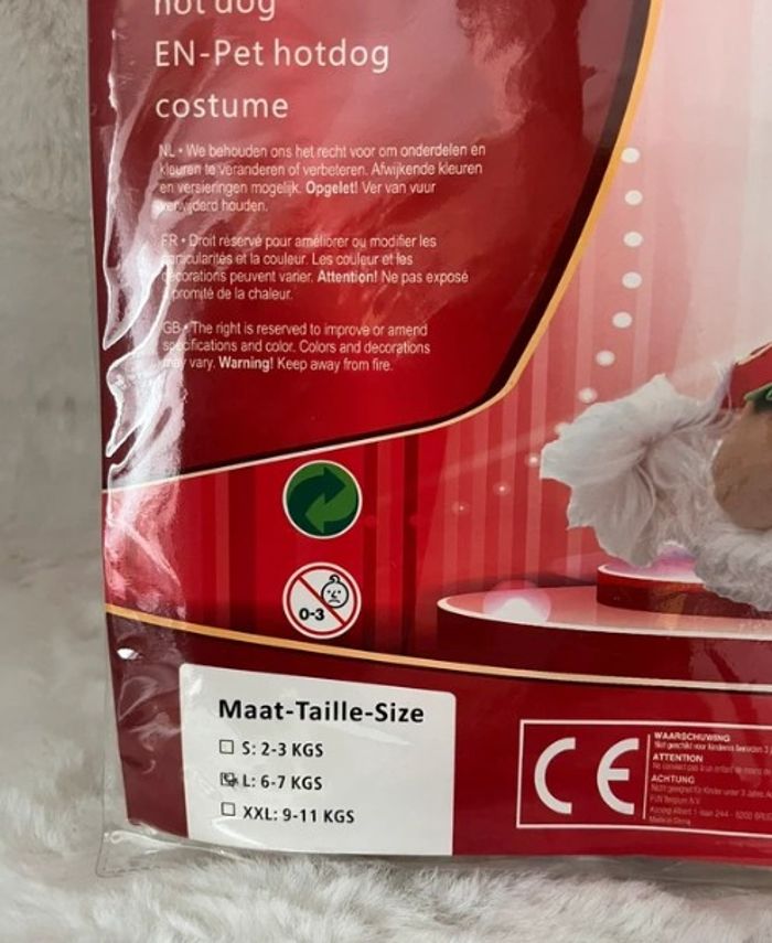 Déguisement hotdog pour chien et chat taille L - photo numéro 3