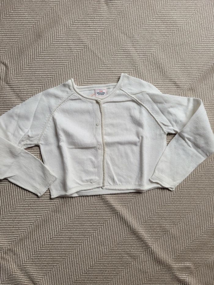 Gilet blanc crème tape à l'œil 6 ans