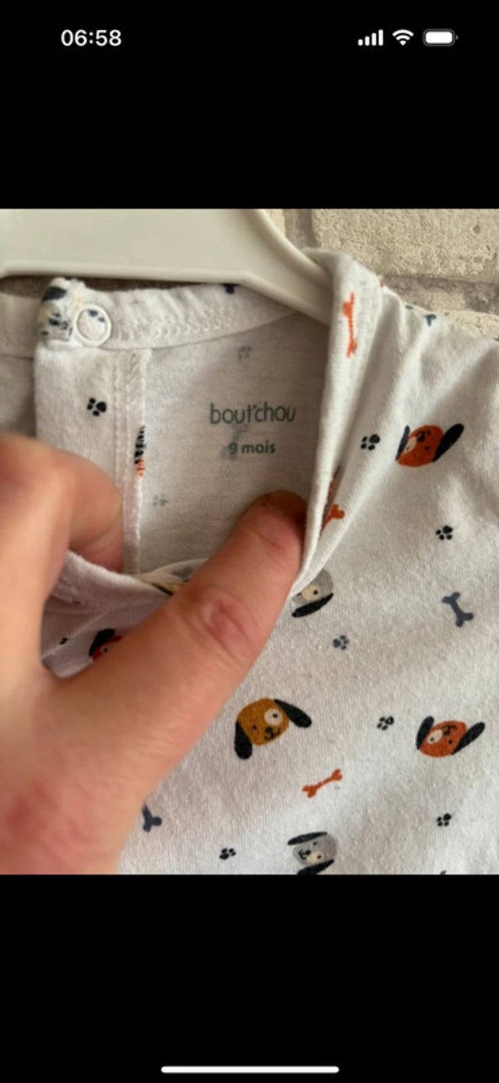 Pyjama 100% coton Bout'chou taille 9 mois - photo numéro 3