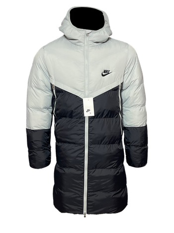 doudoune longue broderie nike grise et noir 2025 nouveauté