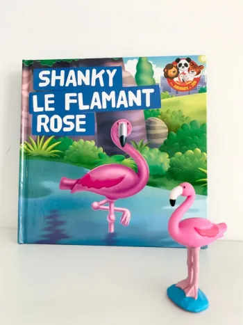 Shanky le flamant rose - 📚 livre avec figurine. altaya De agostini. collection “Mes animaux du zoo”