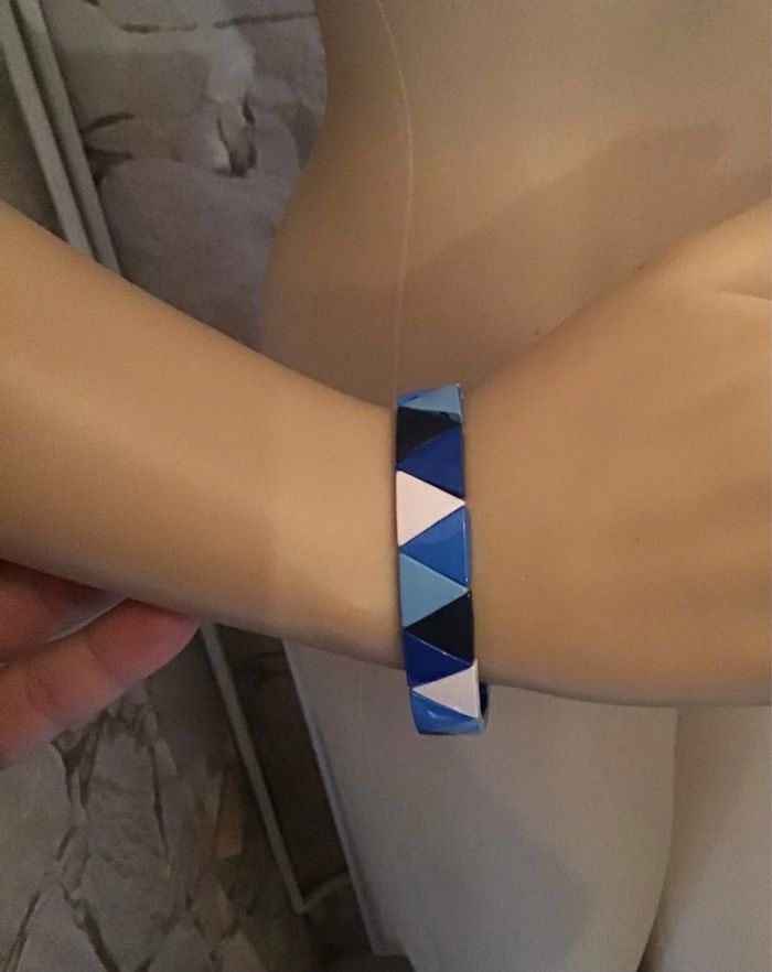 Bracelet Fantaisie bleu blanc , noir et marine - photo numéro 2