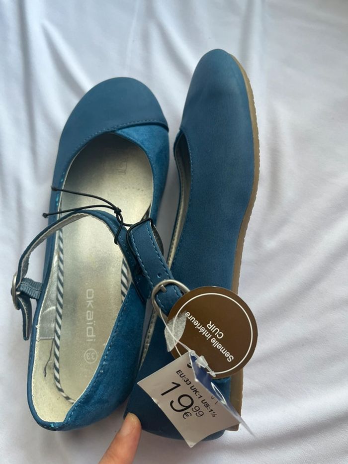 Ballerine bleue fille enfant taille33 neuve Okaïdi - photo numéro 2