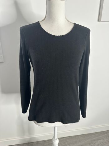 T-shirt à manches longues noir Thermolactyl Damart T38 M