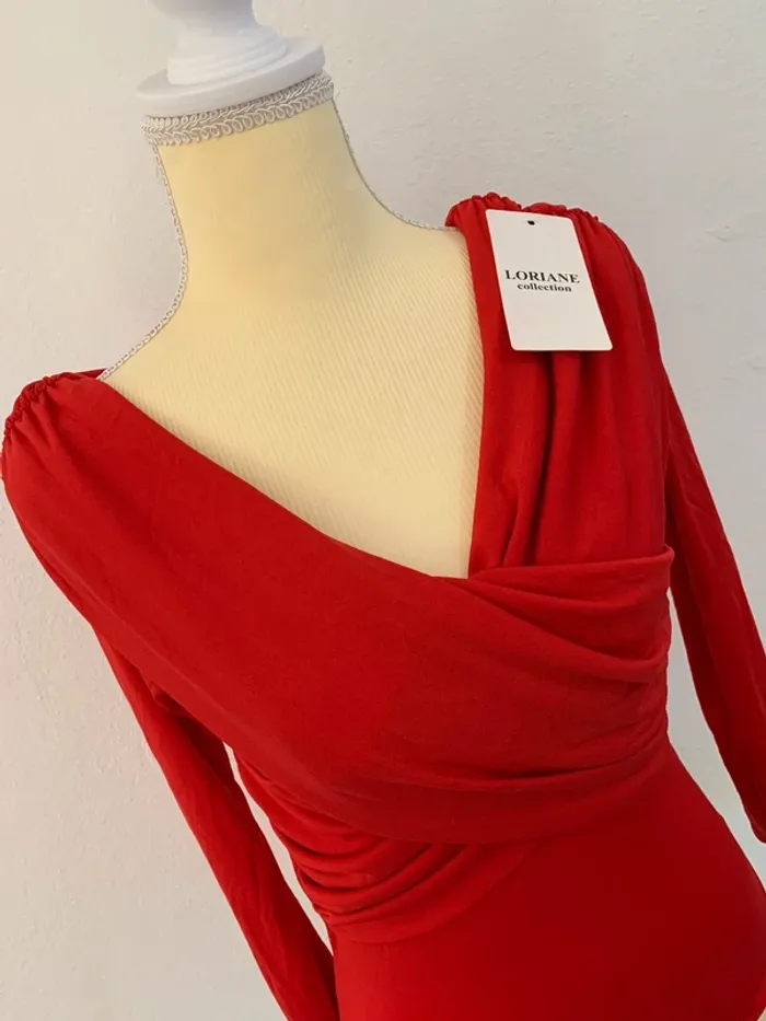 Body cache-cœur rouge chic – Loriane Collection - Taille Unique - photo numéro 2