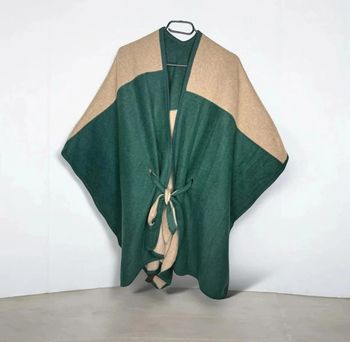 💚Magnifique Pancho beige - vert canard - G&K T/U 💚