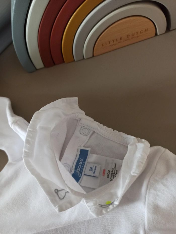 Body blanc avec col 1 mois JACADI - photo numéro 4