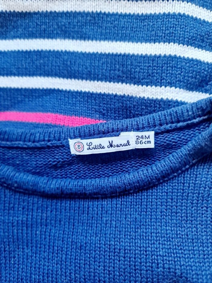 Little Marcel - Pull marinière, manches longues, col rond (2 ans) - photo numéro 4