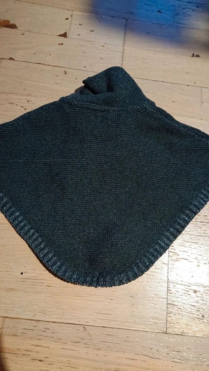 Poncho gris/ noir tête de chat - photo numéro 2