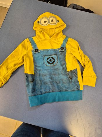 Pull à capuche les minions taille 7 ans