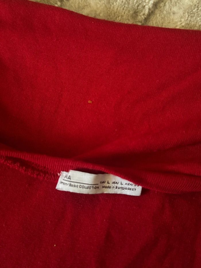 Tee-shirt rouge Zara - Taille L - photo numéro 3