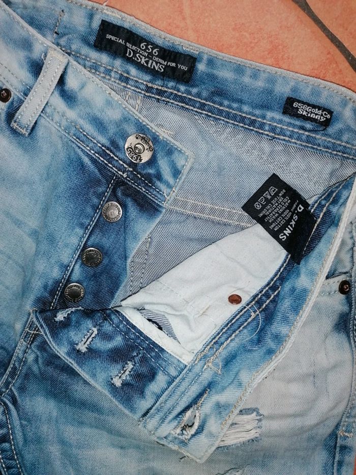 Jeans d.skins skinny délavé troué taille 28 - photo numéro 7