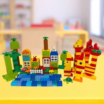 Très gros lot de Lego Duplo 165 pièces - la maison dans la forêt, le lac et les animaux