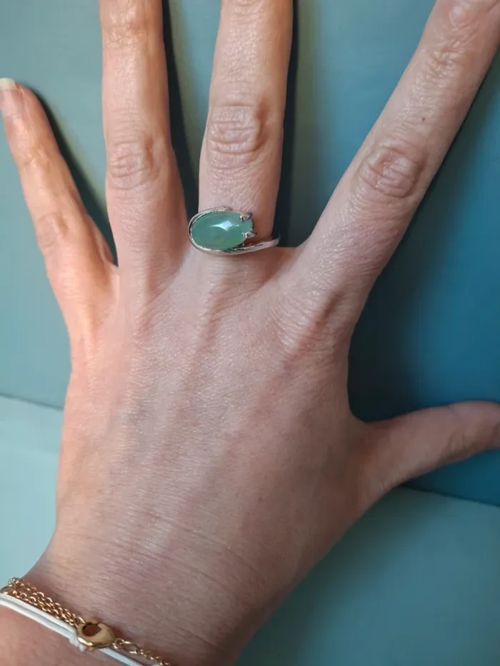 Bague en Aventurine verte - Taille 18 - photo numéro 5