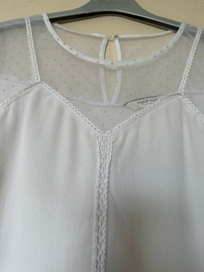 Blouse blanche femme taille S marque Naf Naf - photo numéro 2