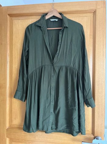 Robe chemise large femme kaki