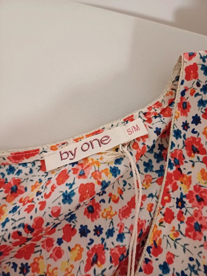 Blouse chic colorée fleurie neuve By One taille S/M 36/38 - photo numéro 10