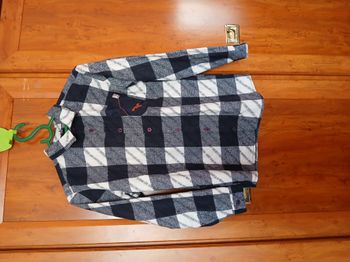 Chemise type bucheron noir blanc gris 13 14 ans