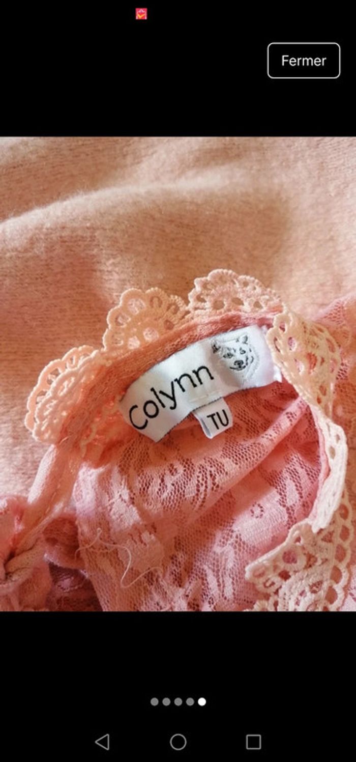 Pull rose Colynn vintage à dentelle - photo numéro 5