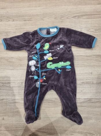 Pyjama velours Du Pareil Au Même DPAM 3 mois échelle de croissance Tres Bonne Etat