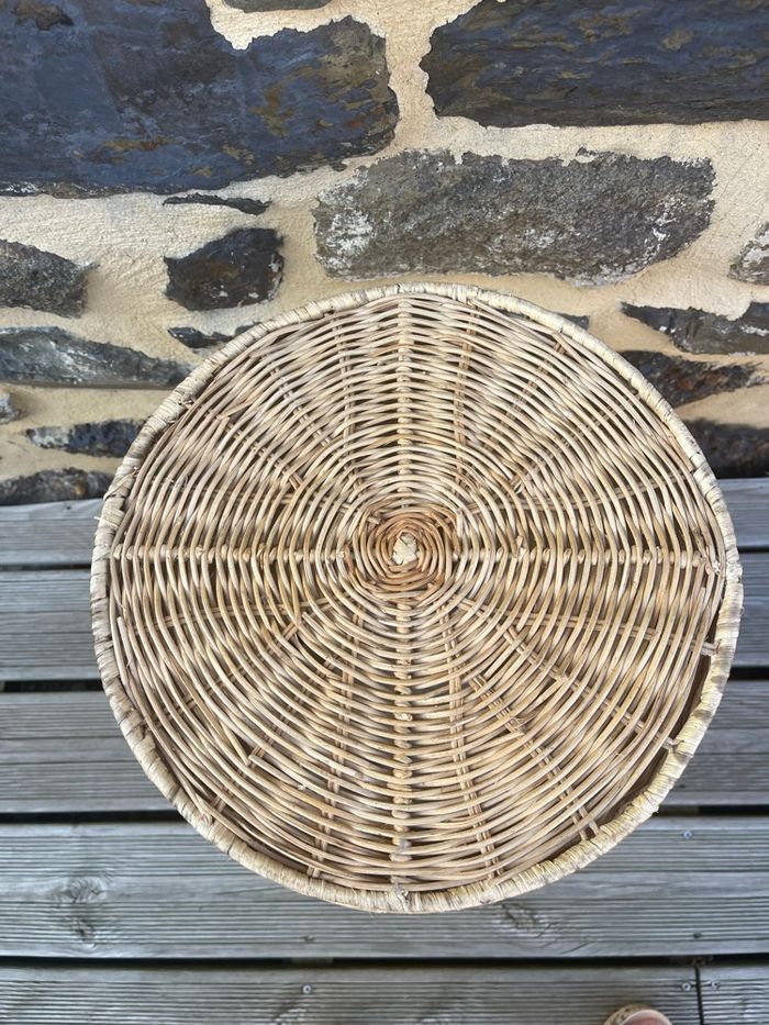Panier à linge en rotin avec tissus - Vintage - photo numéro 8