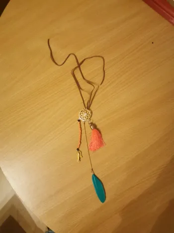 Collier attrape rêve plume