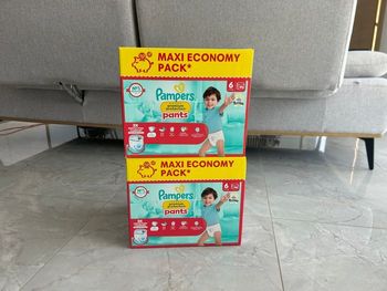 Lot 2 cartons pampers protection premium pants taille 6