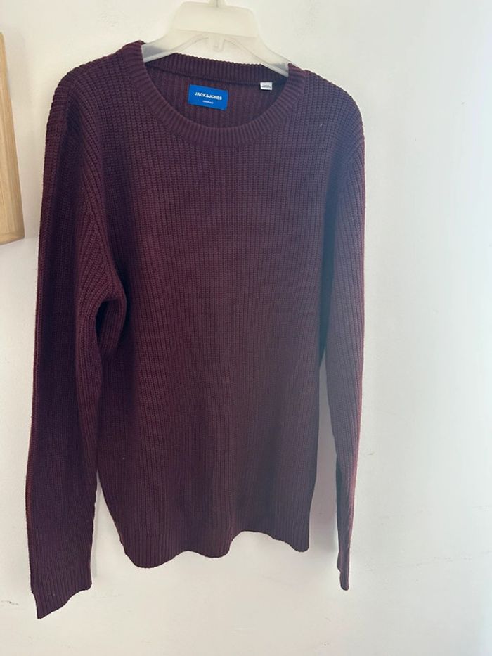 Pull en maille jack and Jones bordeaux taille M